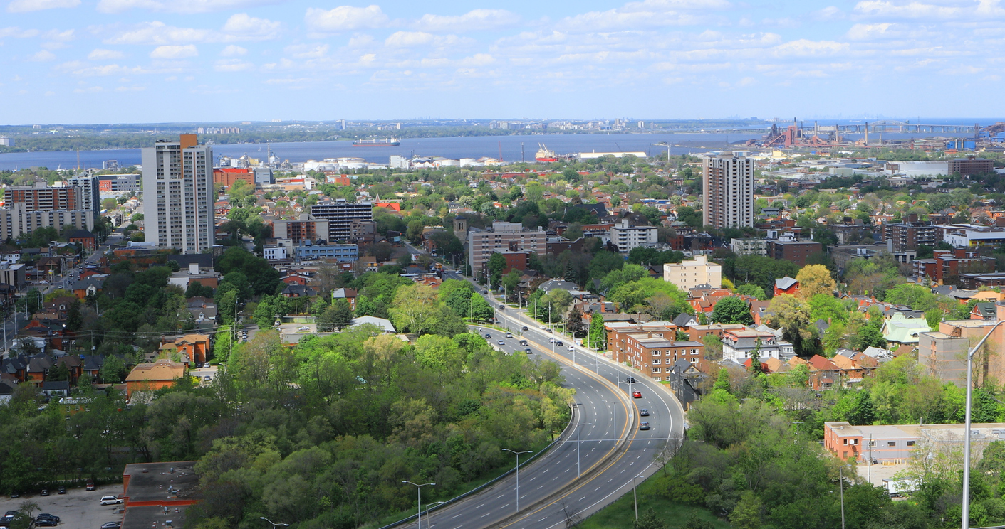 Aerial view of the city of Hamilton