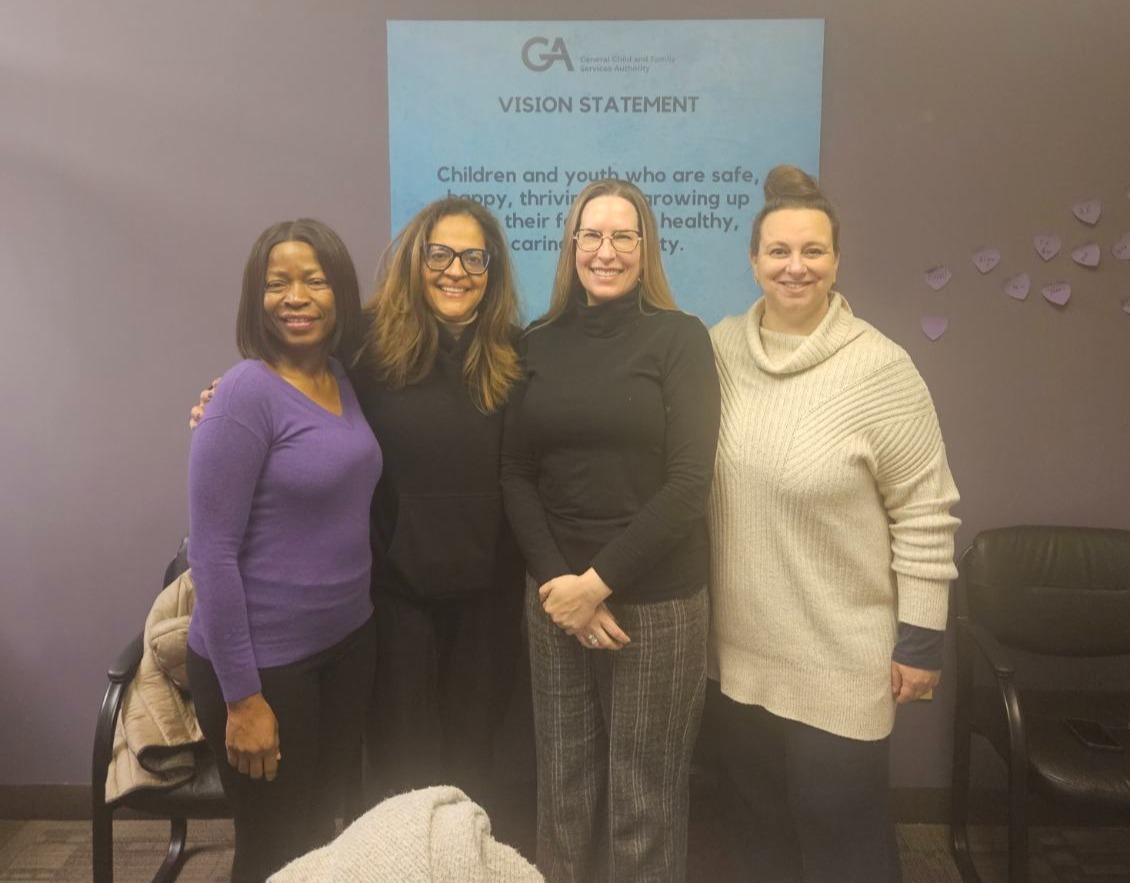 Meeting Manitoba Child Welfare Abimbola, Rosario, Danielle with Jennifer